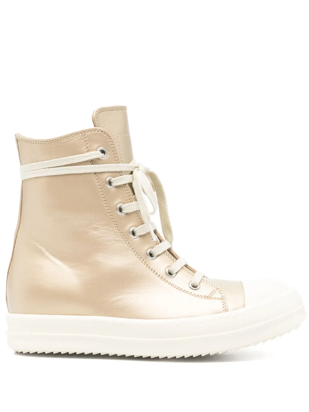 Rick Owens Leather High-top Sneakers Eyelet Detailing
