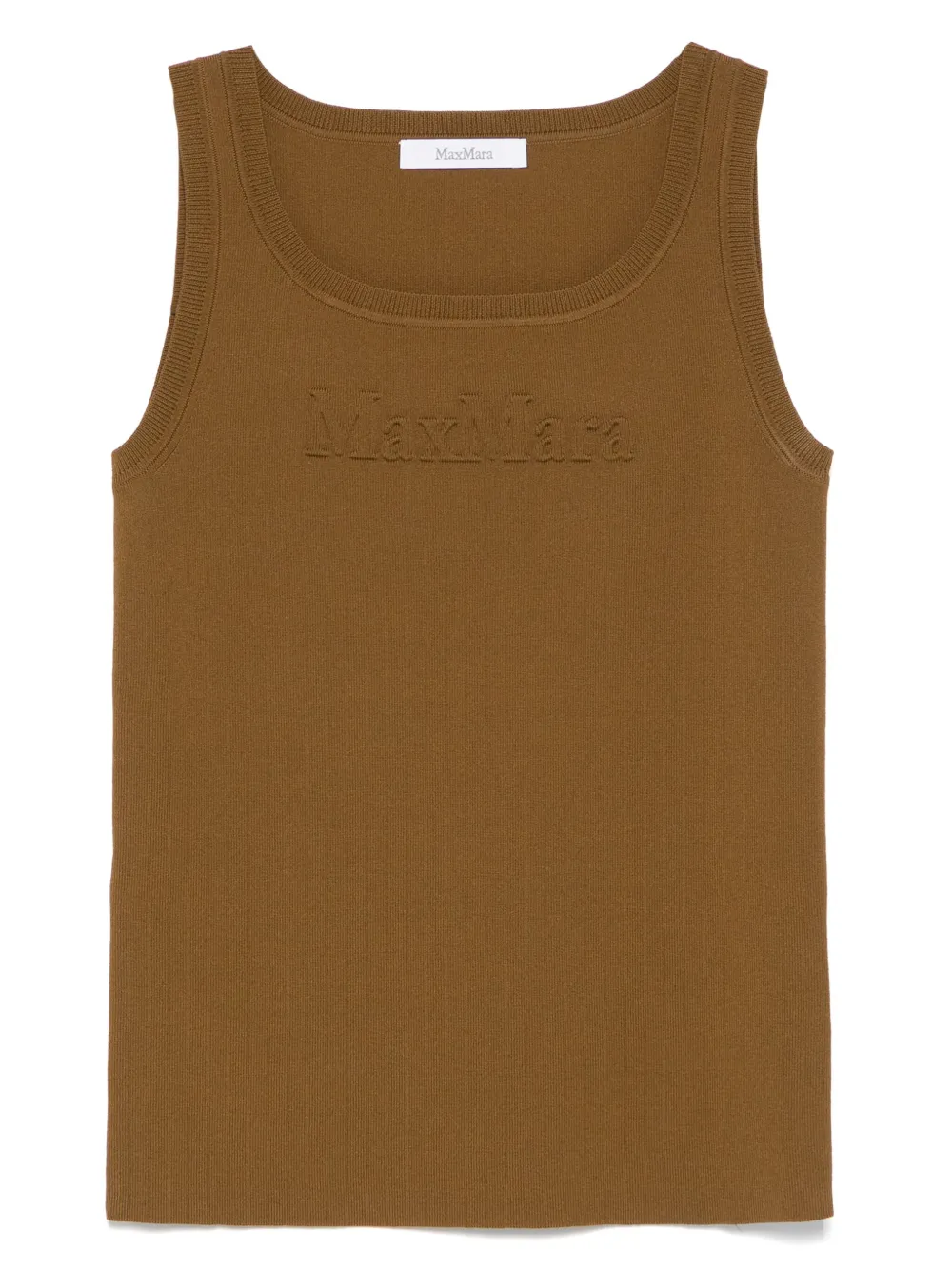 Max Mara Ribbed Trim Scoop Neck Sleeveless Top
