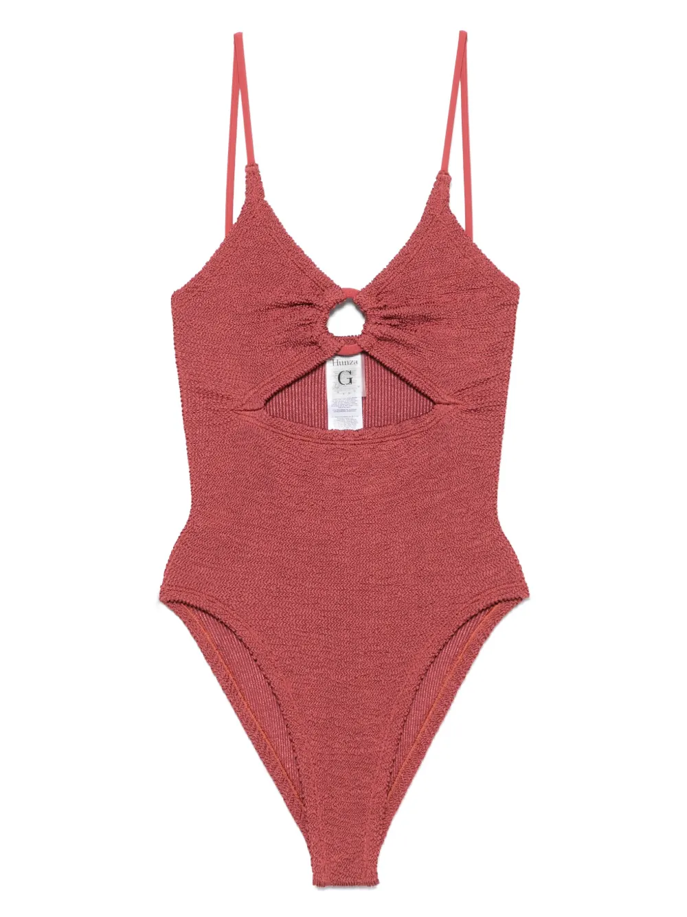Hunza G Cut-out Detail Glamour Swimsuit With Textured Fabric
