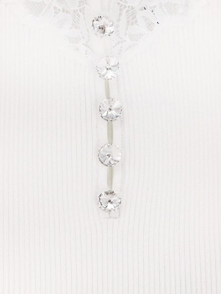 self-portrait Viscose top with lace inserts available on