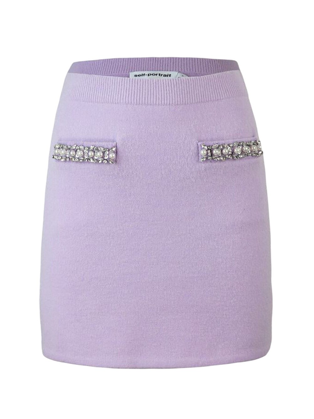 Self-portrait Self Portrait Lilac Stretch Viscose Blend Mini Skirt In Purple