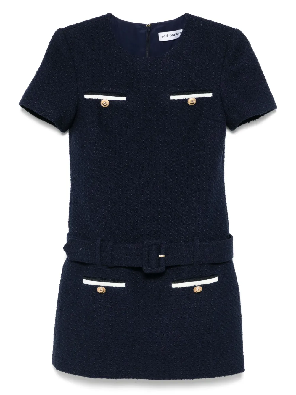Self-portrait Textured Boucle Mini Dress