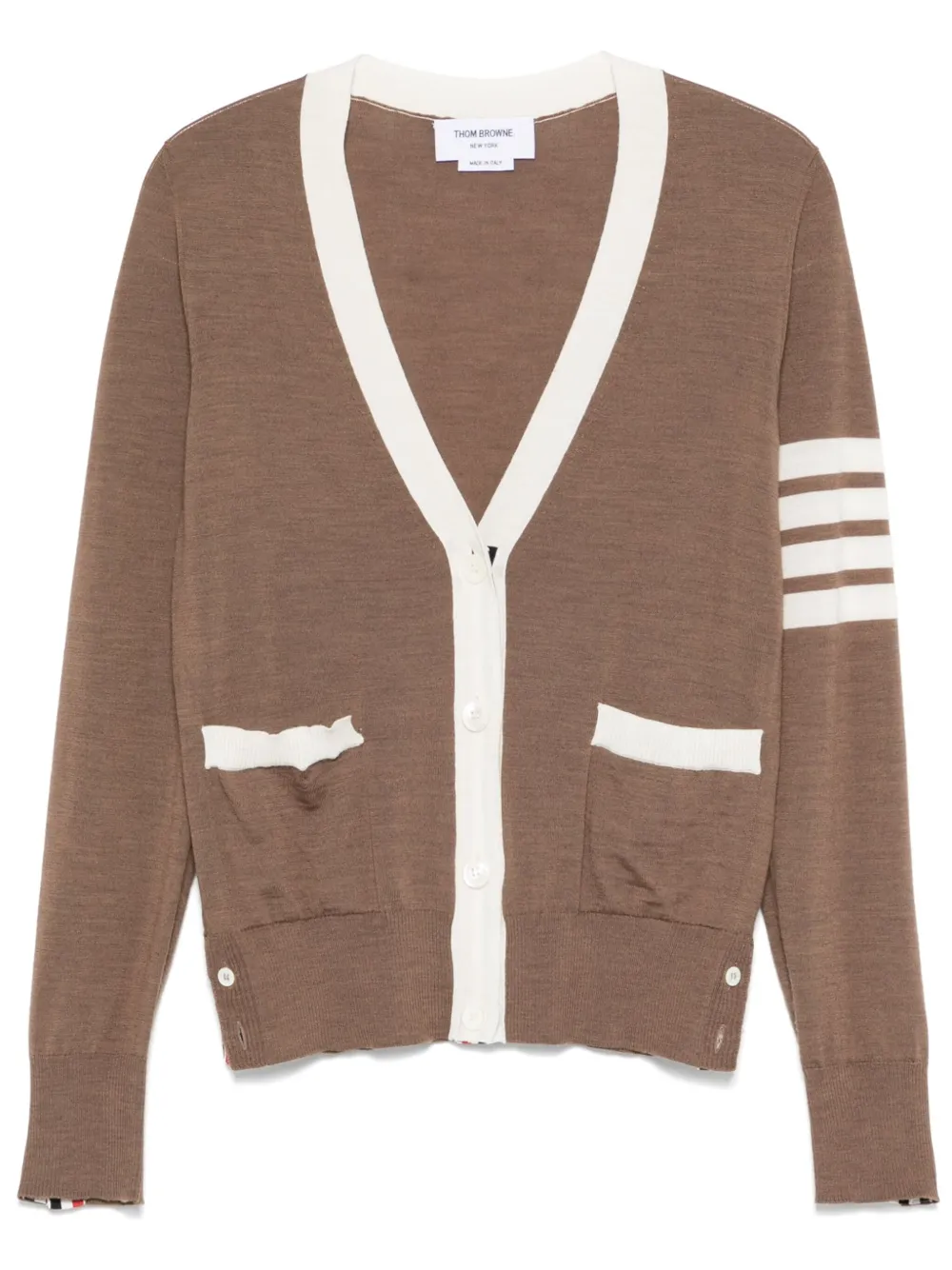 Thom Browne V-neck Cardigan In Brown