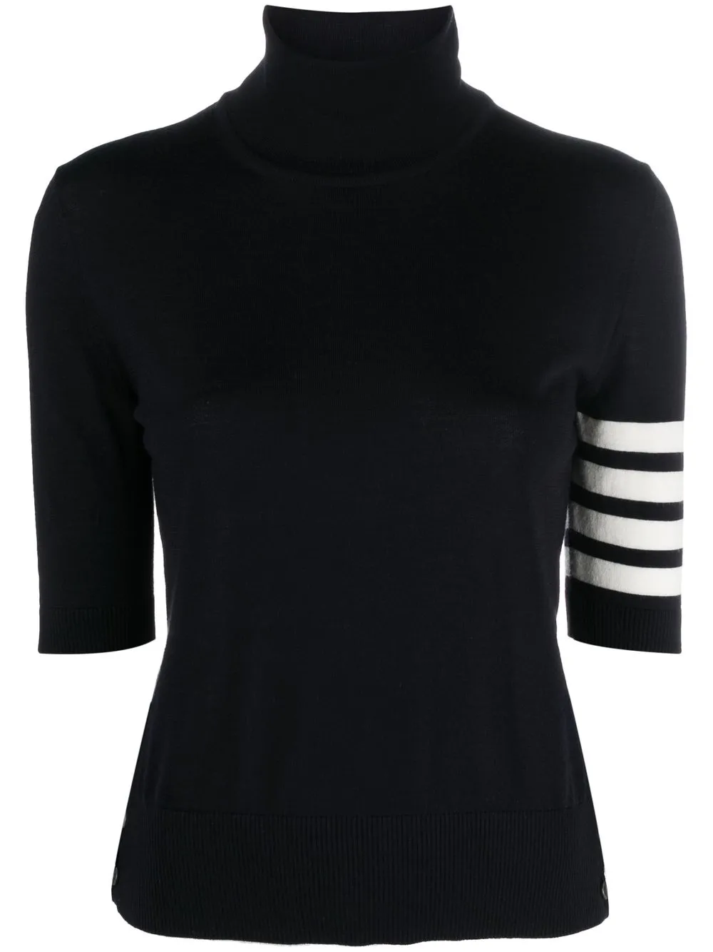 Thom Browne Fine Merino Wool Short-sleeve Turtleneck Sweater