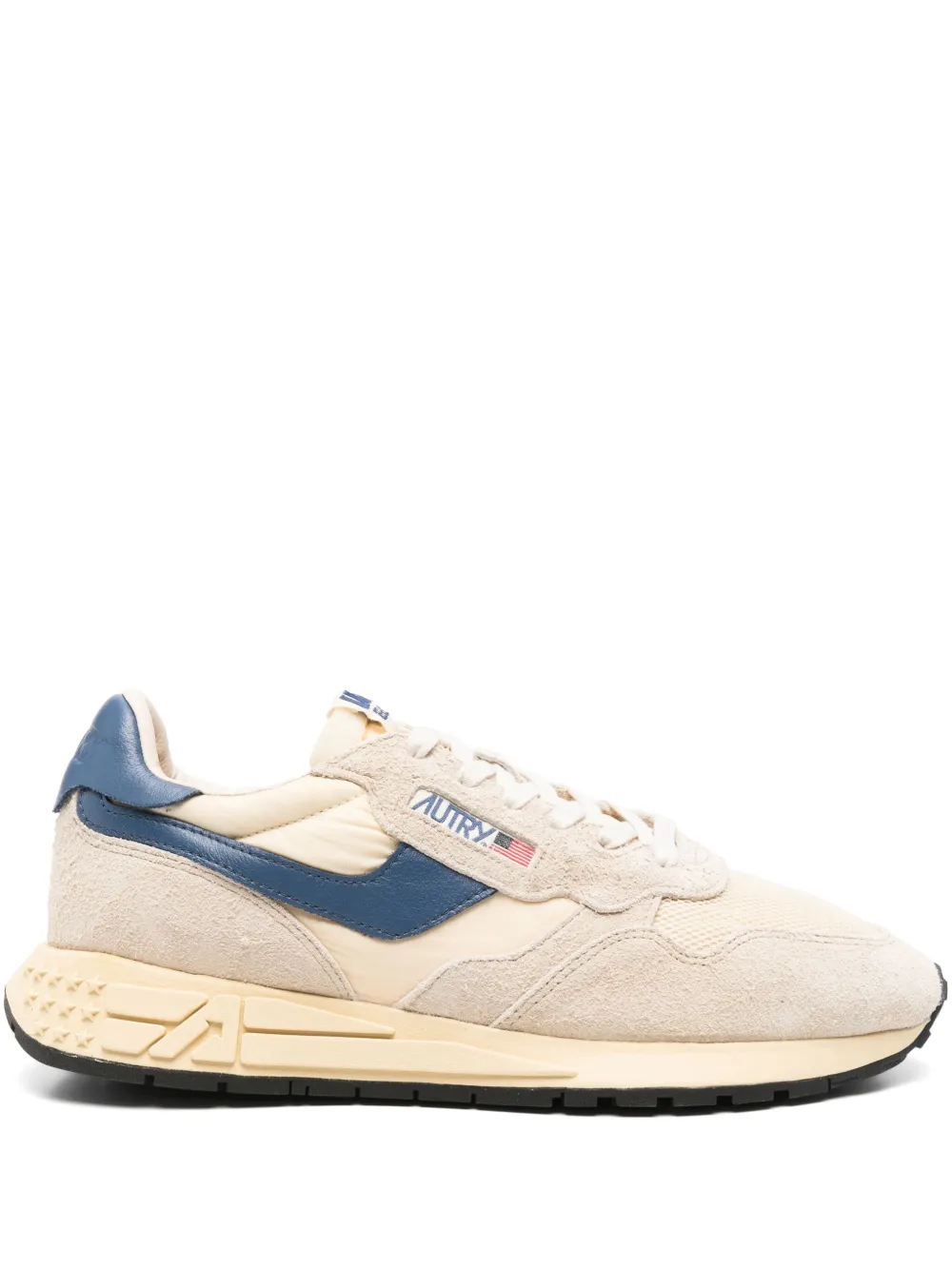 Autry 'reelwind Super Vintage' Grey Sneakers With Logo Patch On The Tongue And Contrasting Heel