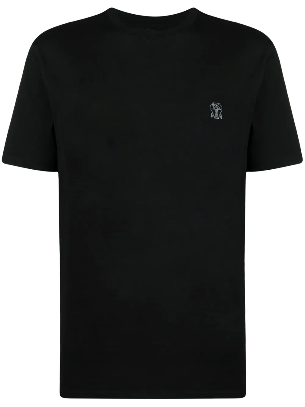 Brunello Cucinelli Cotton Jersey Crew Neck T-shirt With Logo In Black