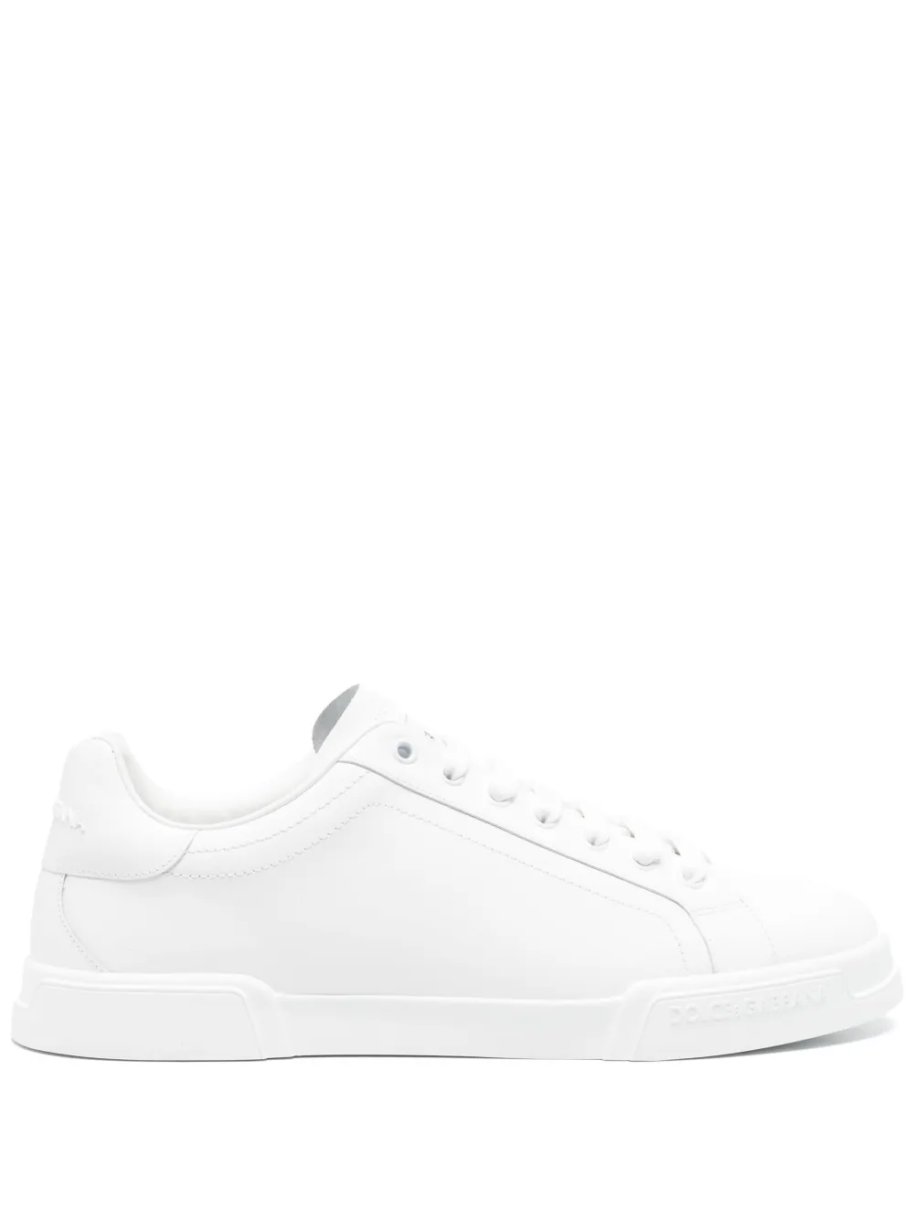 Dolce & Gabbana Portofino Light White Sneakers With Logo Patch On The Tongue And Tonal Logo Lettering On The Heel In In White