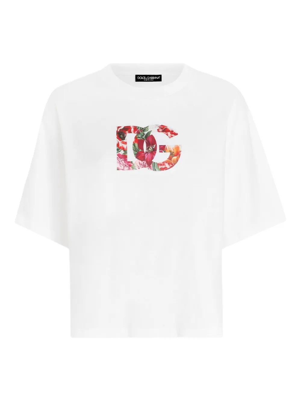 Dolce & Gabbana Short Sleeve Floral Logo T-shirt In Multi