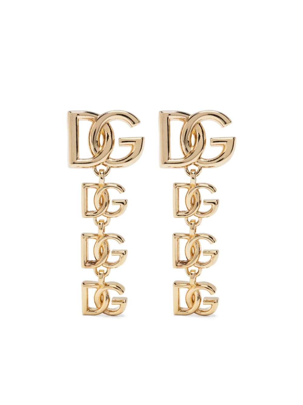 Dolce & Gabbana Logo Drop Earrings In Gold