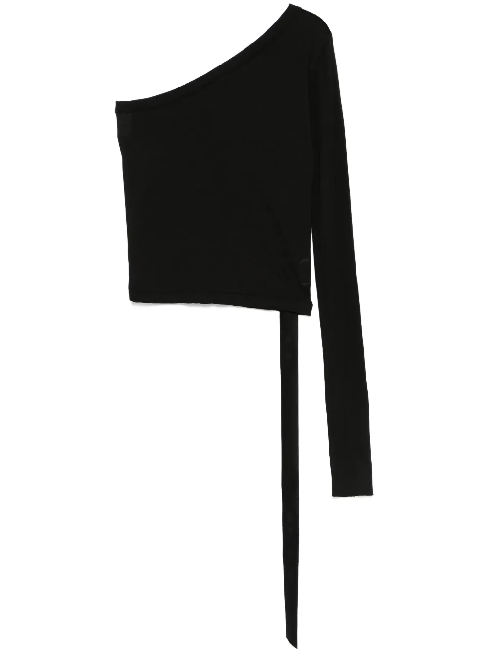 Rick Owens Drkshdw Ziggy Asymmetric-neckline Long-sleeve T-shirt In Black