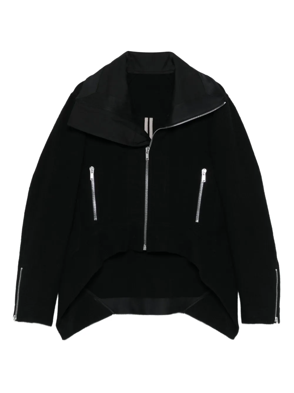 Rick Owens Tailored Jacket With High Collar And Long Sleeves In Black