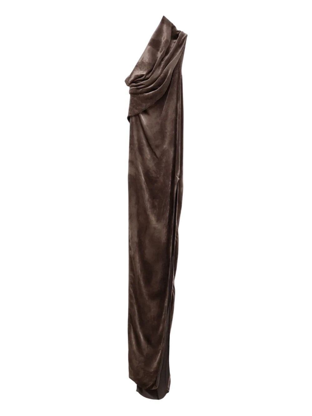 Rick Owens Draped One-shoulder Dress In Brown