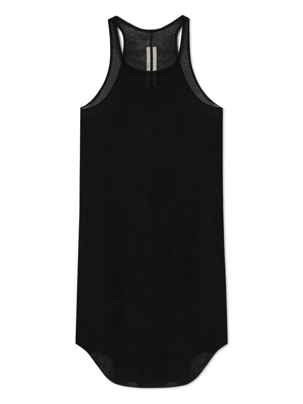Rick Owens Ribbed Tank Top With Racerback Neckline In Black