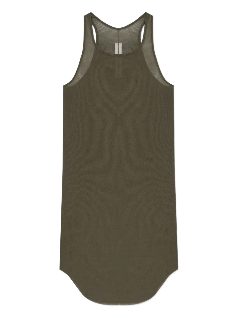 Rick Owens Ribbed Racerback Tank Top In Green