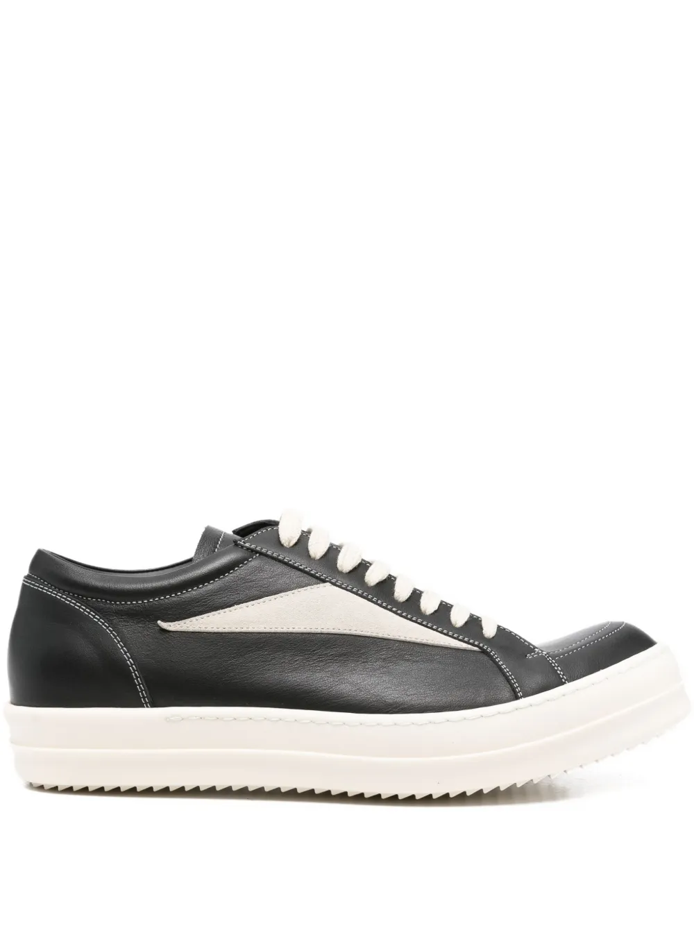Rick Owens Leather Sneakers In Black