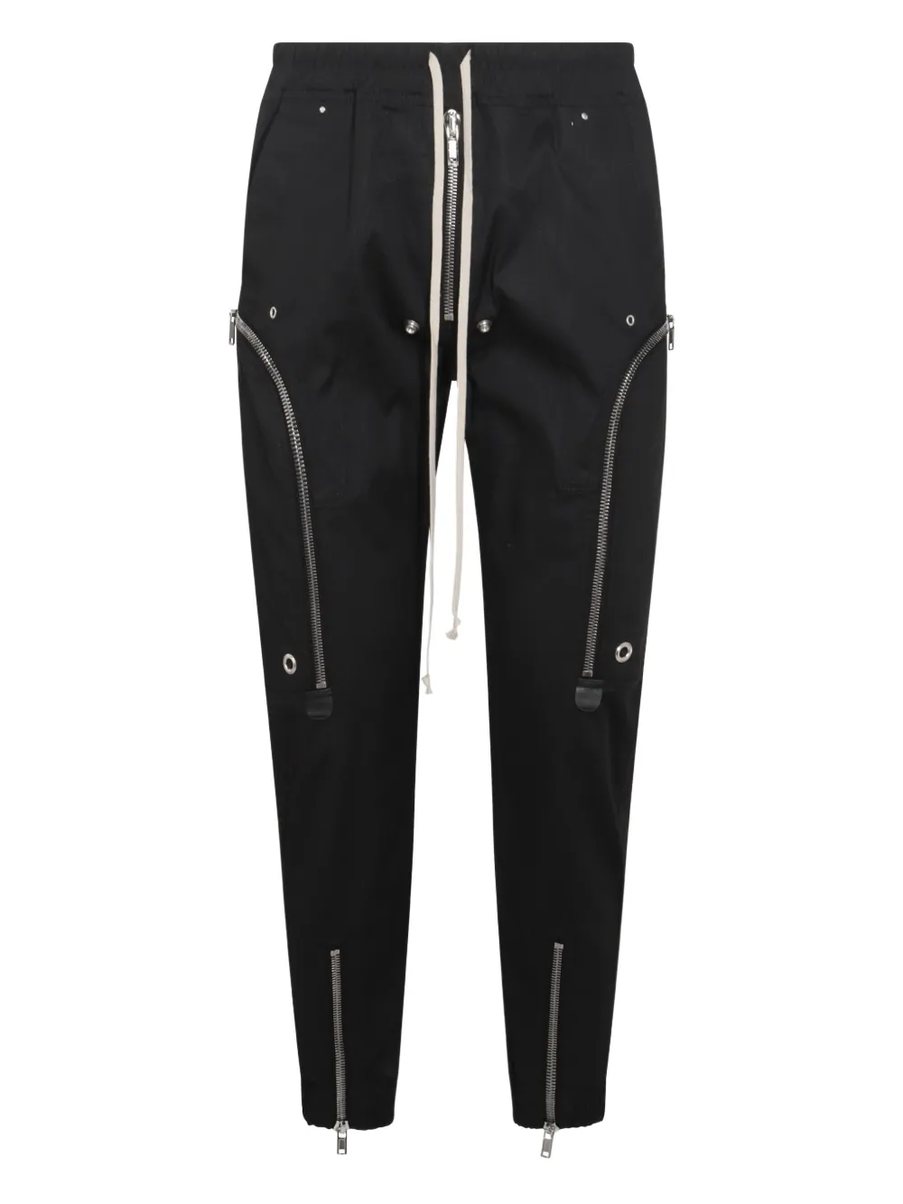 Rick Owens Bauhaus-inspired Cargo Pants With Elastic Waistband In Black