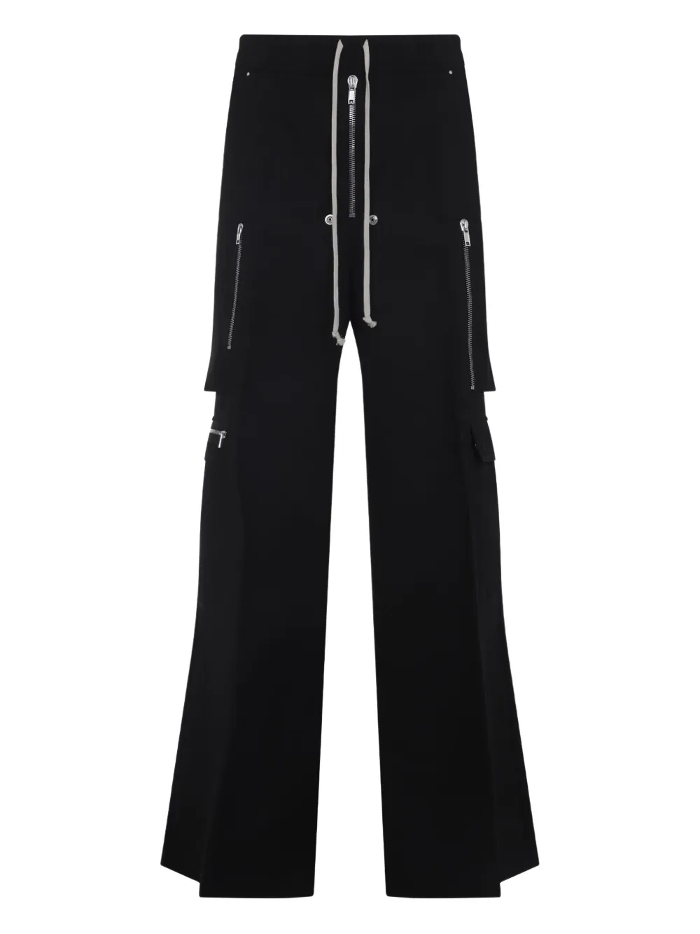 Rick Owens Wide-leg Trousers With High Waist And Utility Pockets In Black