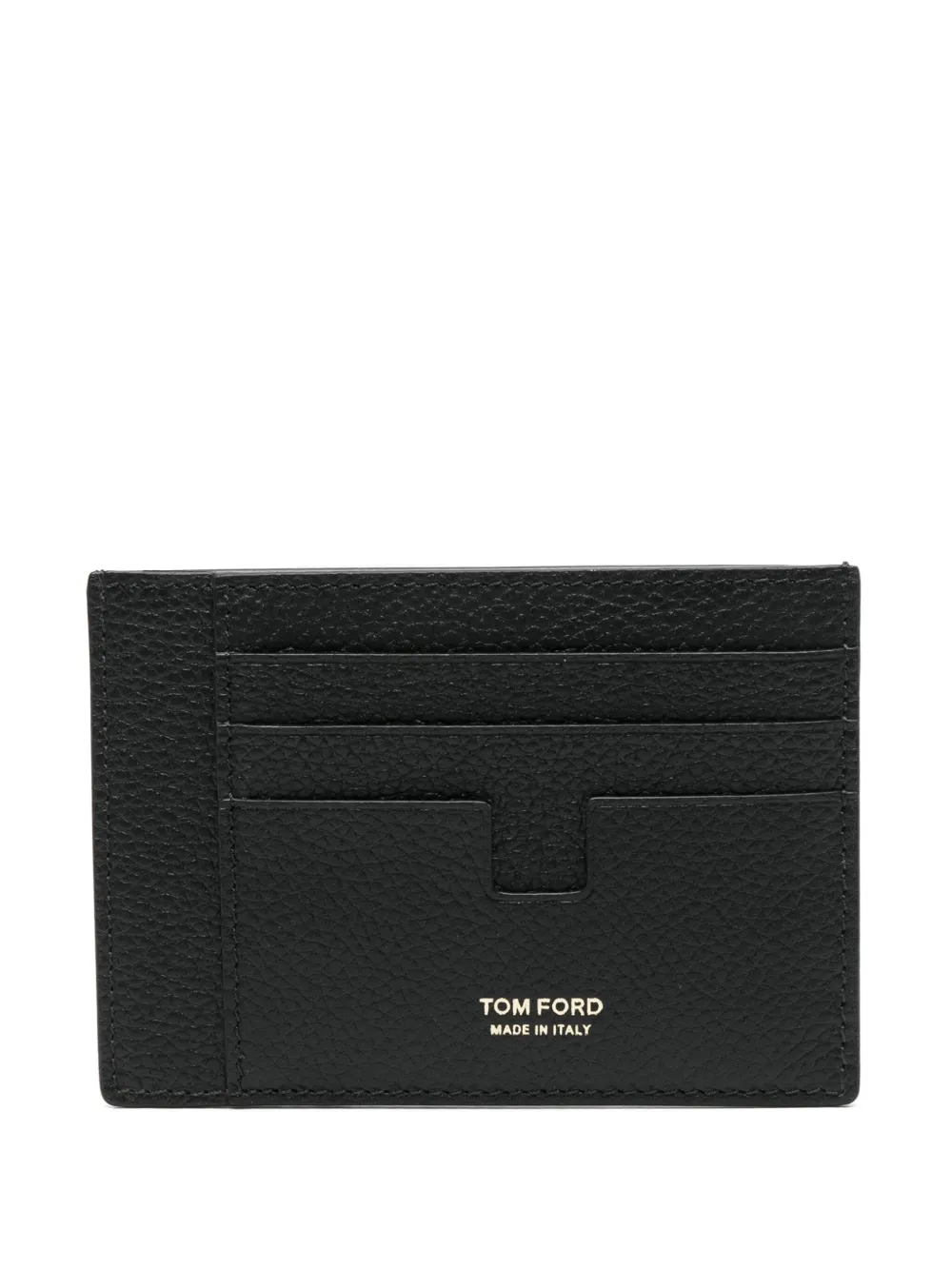 Tom Ford Pebbled Texture Leather Card Holder In Black