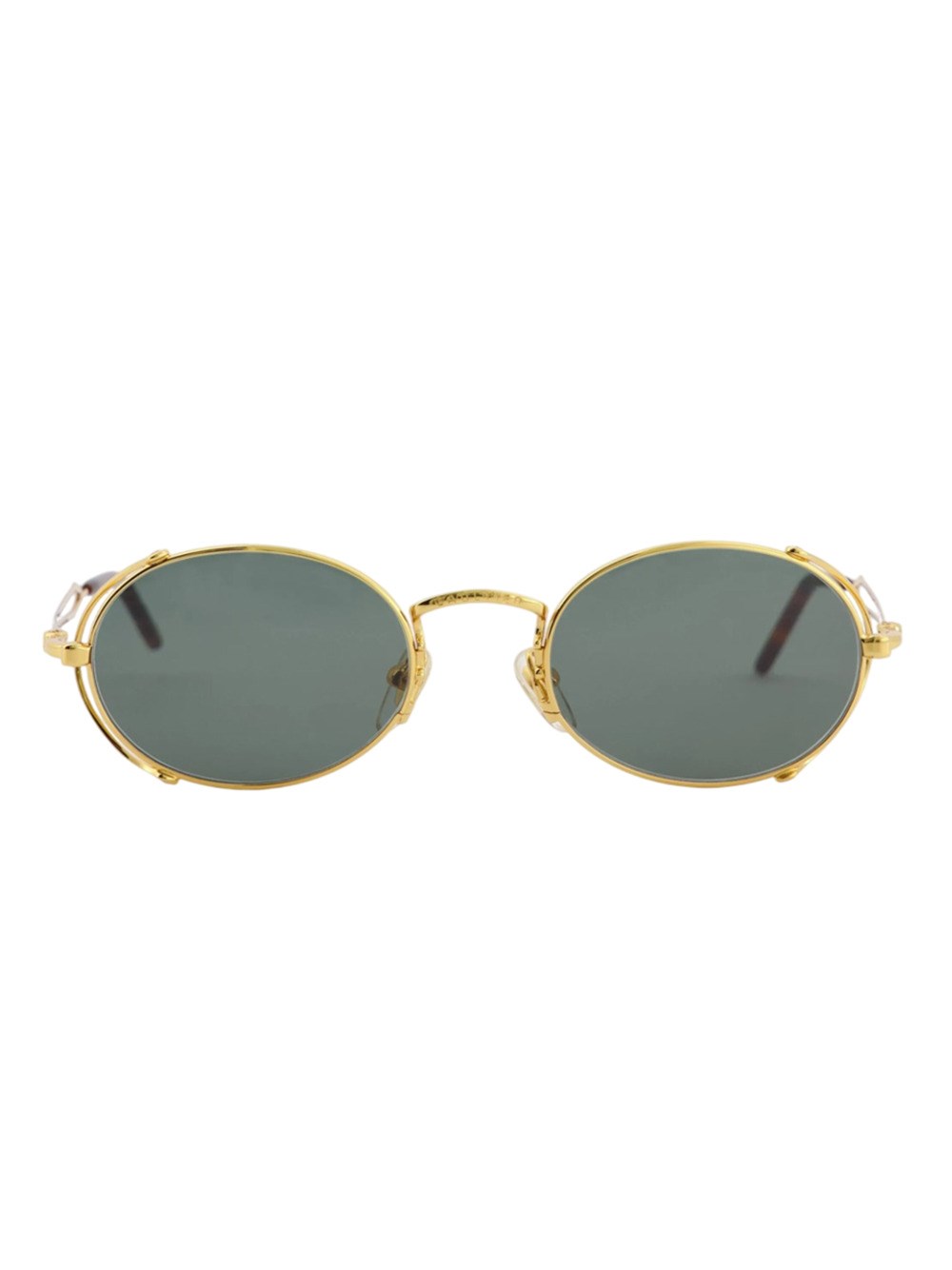 Jean Paul Gaultier Metal Round Frame Sunglasses With Cut-out Detail In Gold