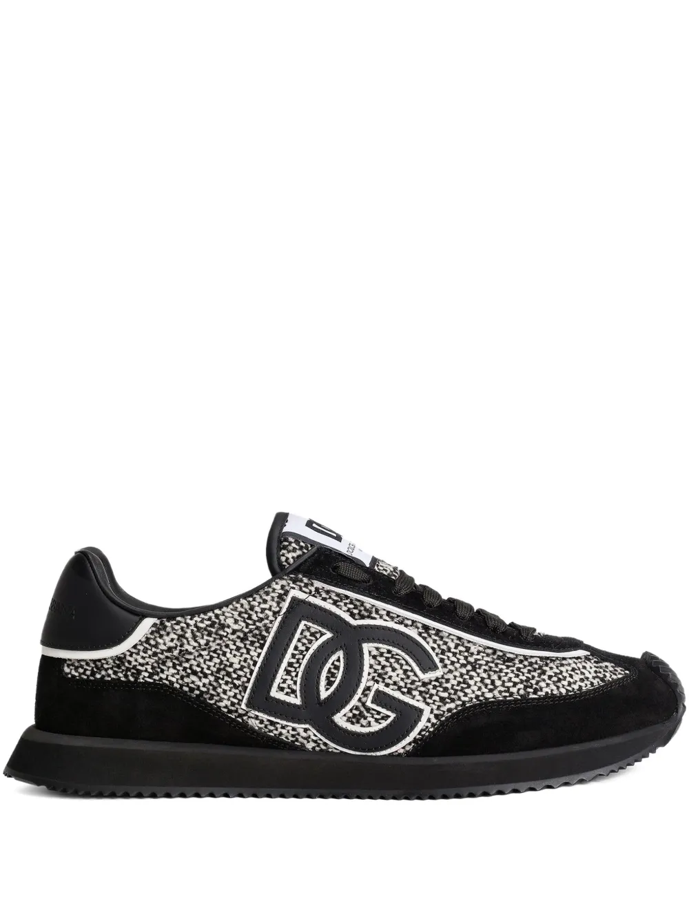 Dolce & Gabbana Men Dg Cushion Low-top Wool Sneakers With Suede Inserts In Black