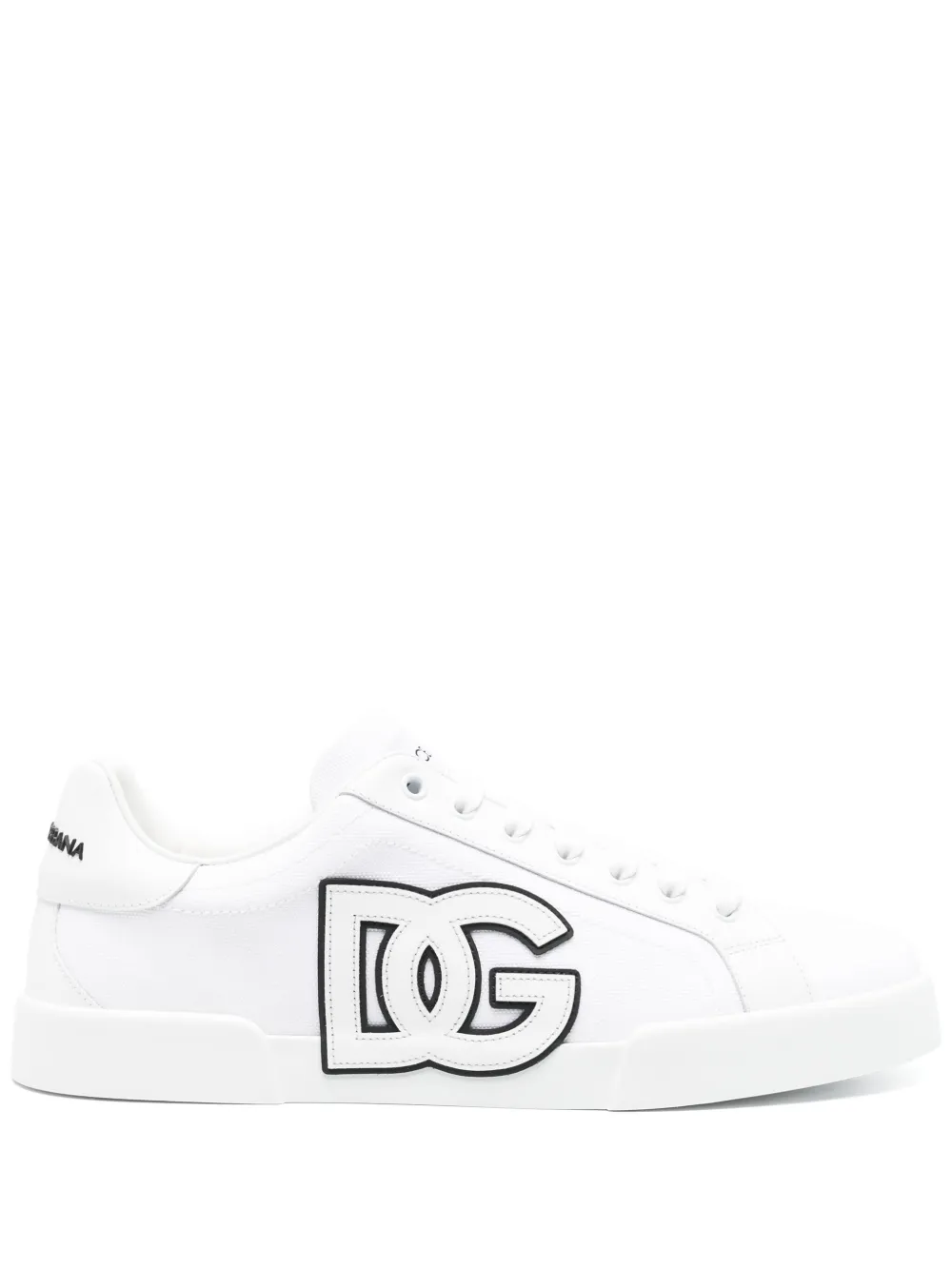 Dolce & Gabbana Canvas Sneakers With Round Toe And Rubber Sole In White