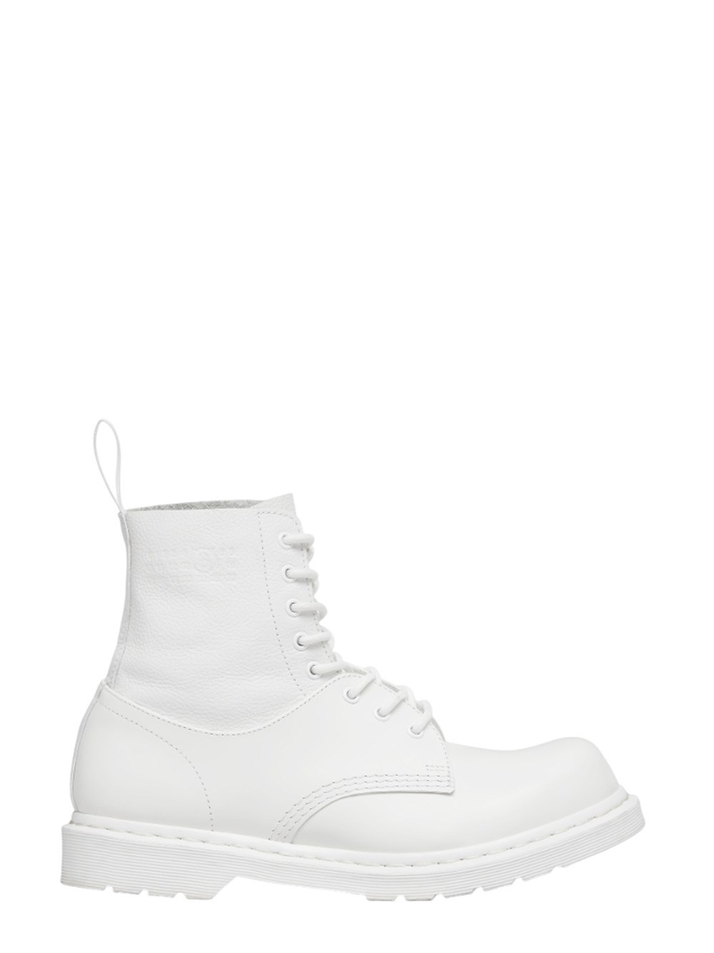 Mm6 X Dr. Martens Leather Motorcycle Boots In White