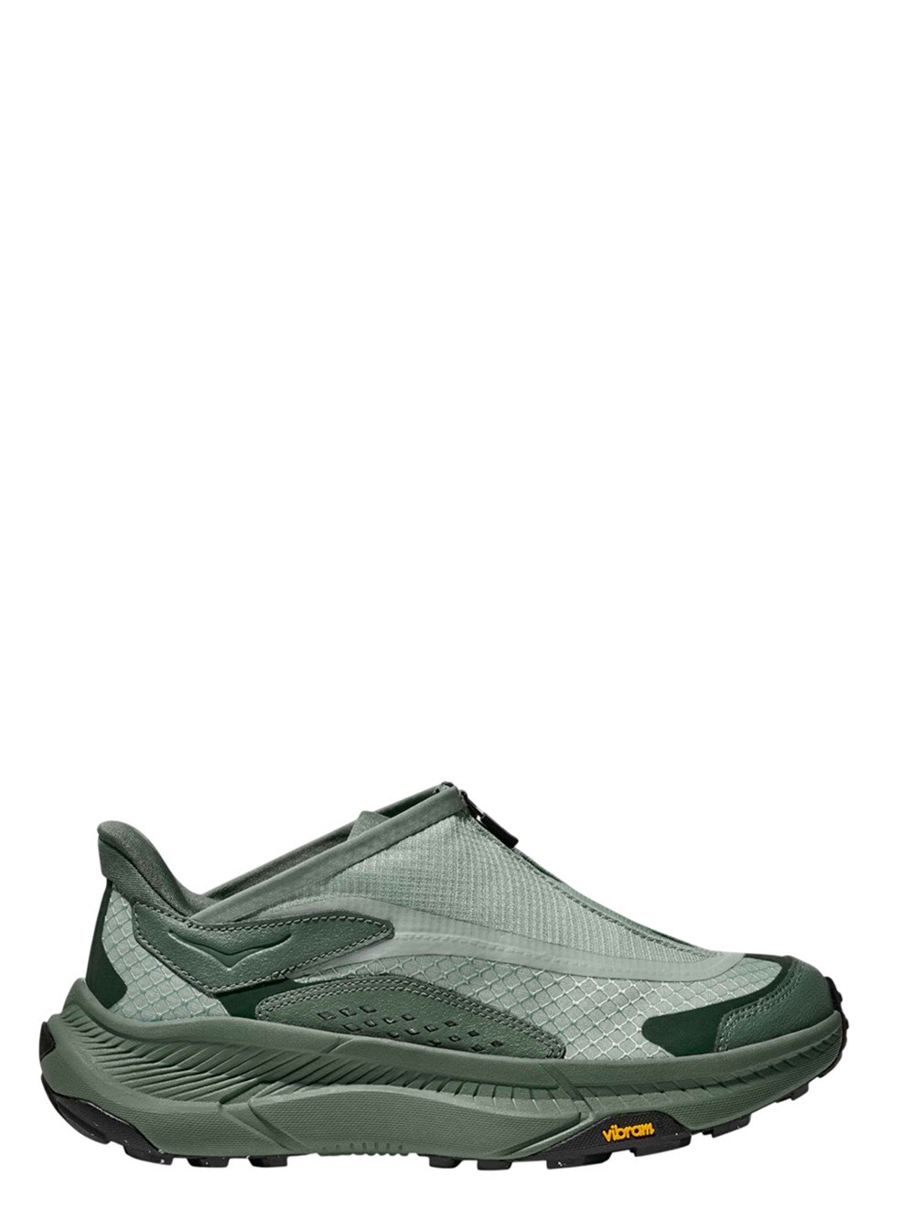 Hoka Transport Zip-front Mesh Sneakers In Green