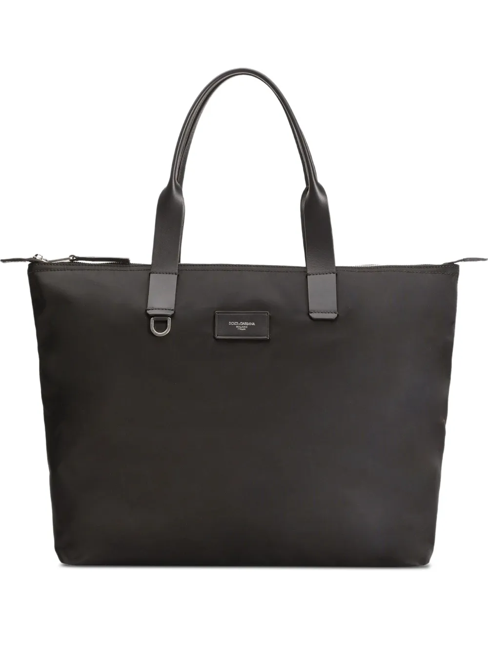 Dolce & Gabbana Tote Bag With Logo Plaque In Black