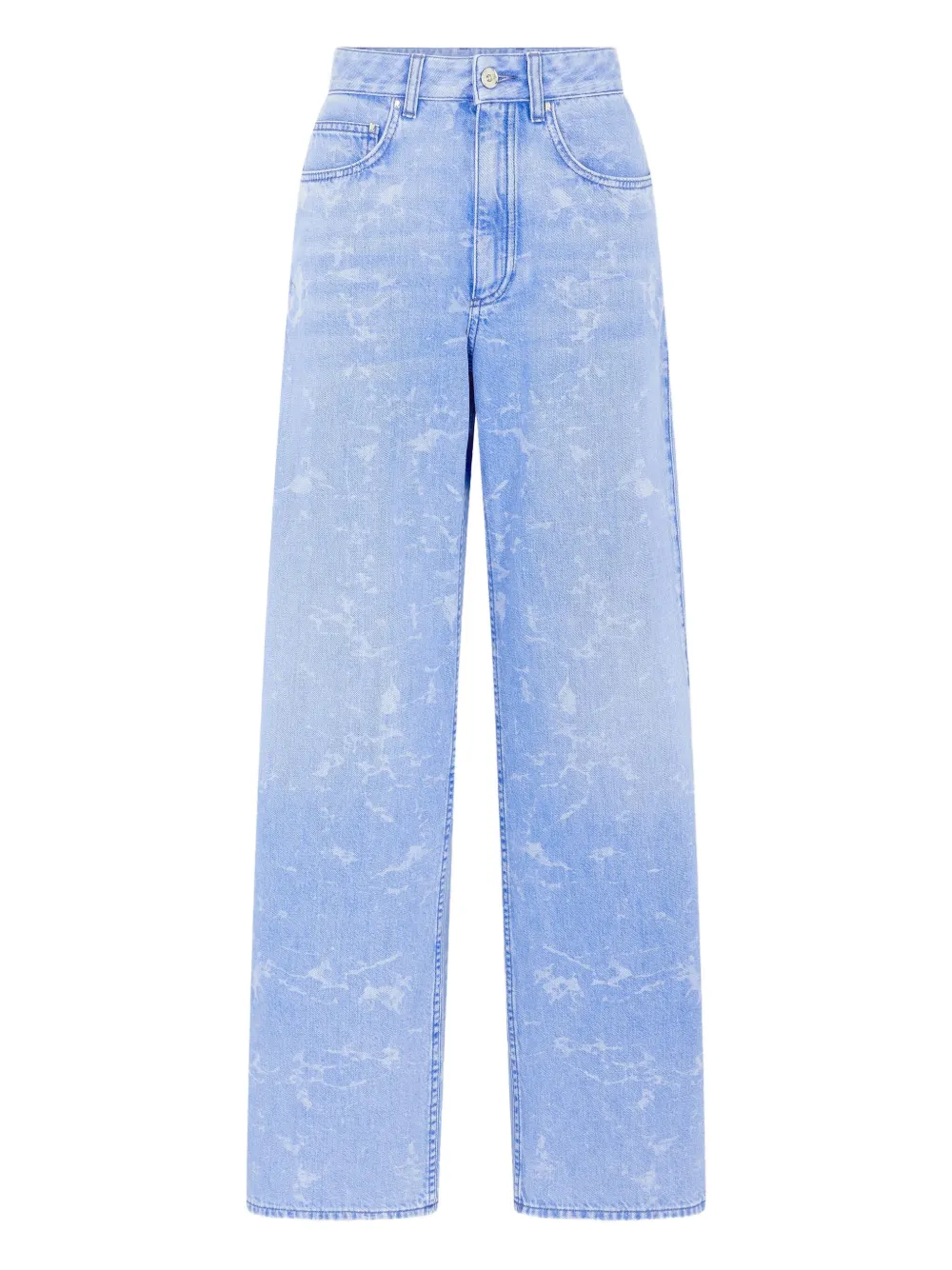 Rabanne Wide Leg High Waist Trousers In Blue