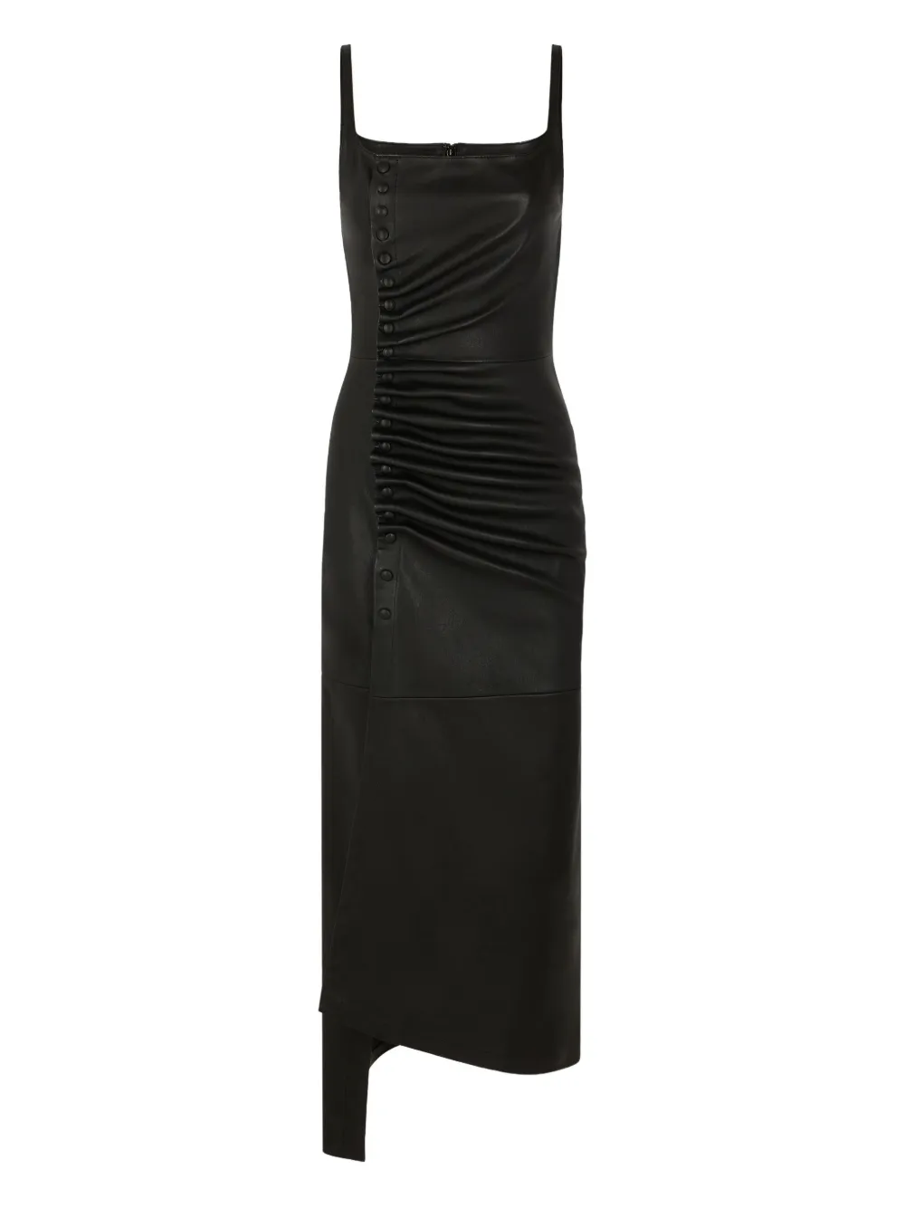 Rabanne Ruffled Midi Dress In Black