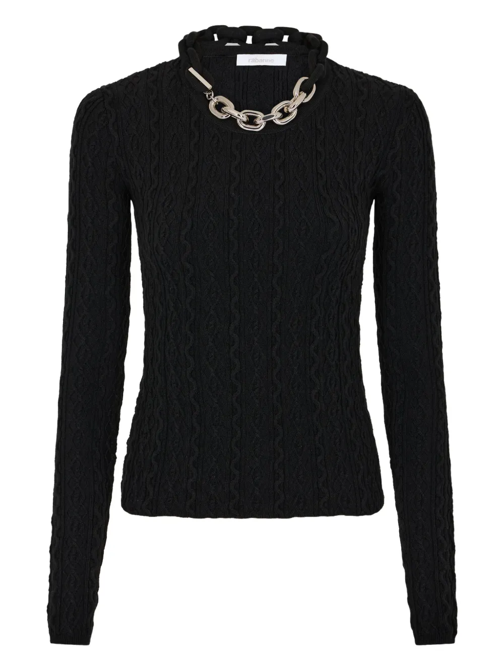 Rabanne Chain-collar Wool-cashmere Sweater In Black