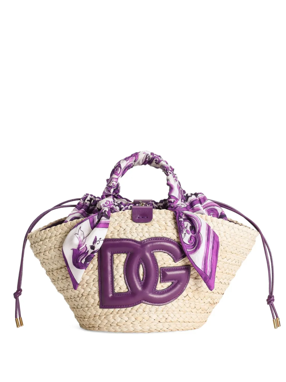 Dolce & Gabbana Kendra Purple Leather Blend Bag In Brown