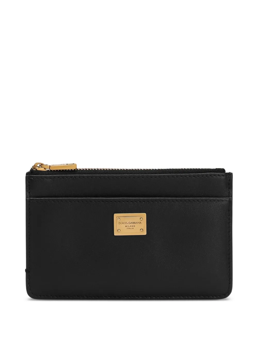Dolce & Gabbana Card Holder With Zip And Tag In Black