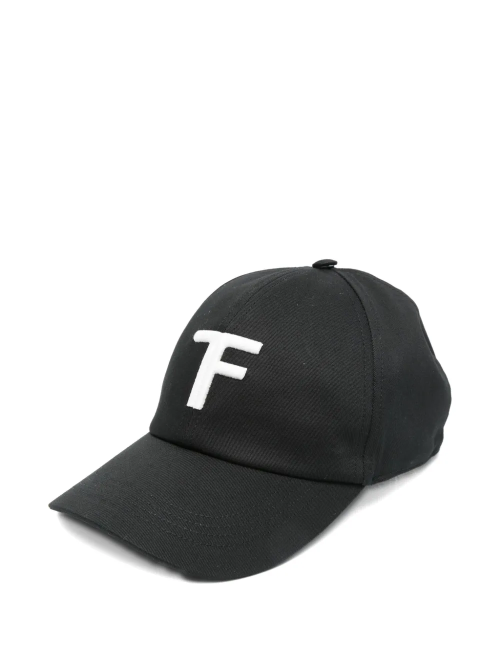 Tom Ford Black Baseball Cap With Logo Embroidery On The Front And Logo Lettering On The Rear In Cotton Man In Black