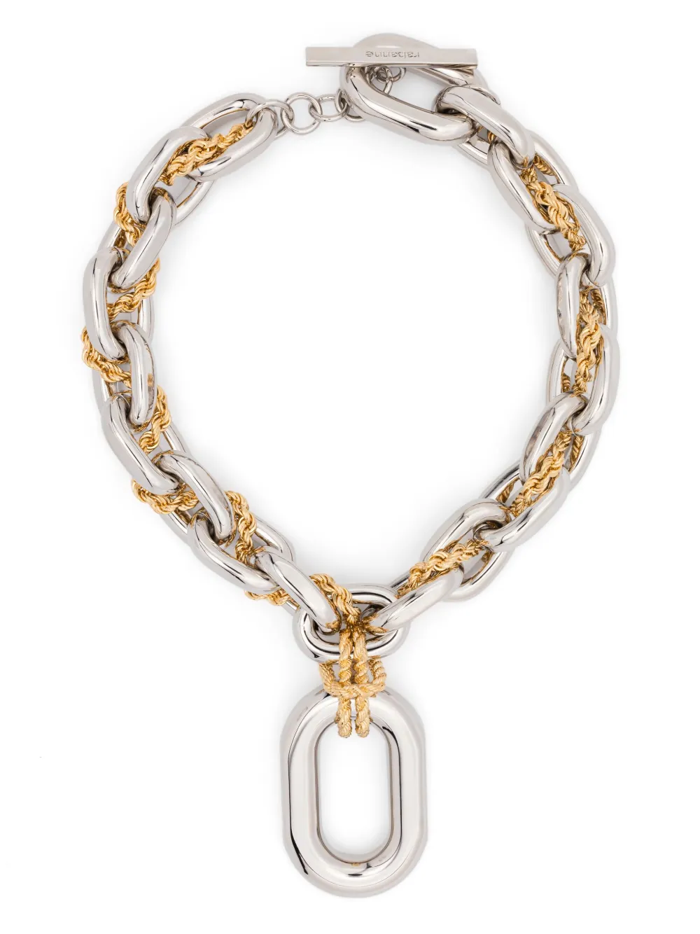 Rabanne Chunky Chain Pendant Necklace In Silver