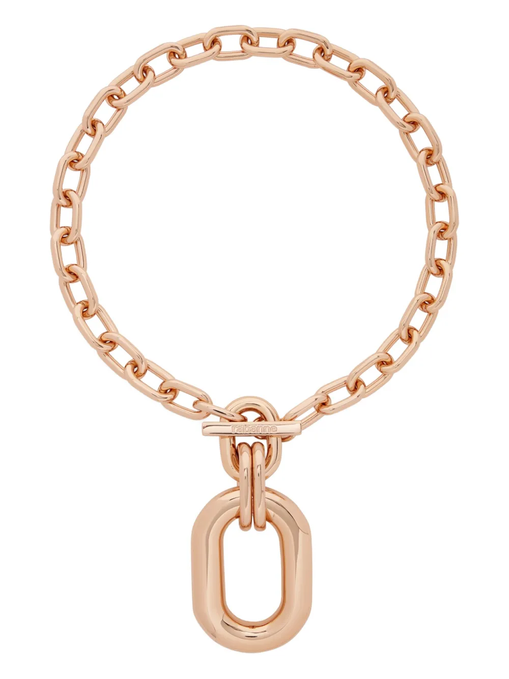 Rabanne Chunky Chain Oval Pendant Necklace In Gold