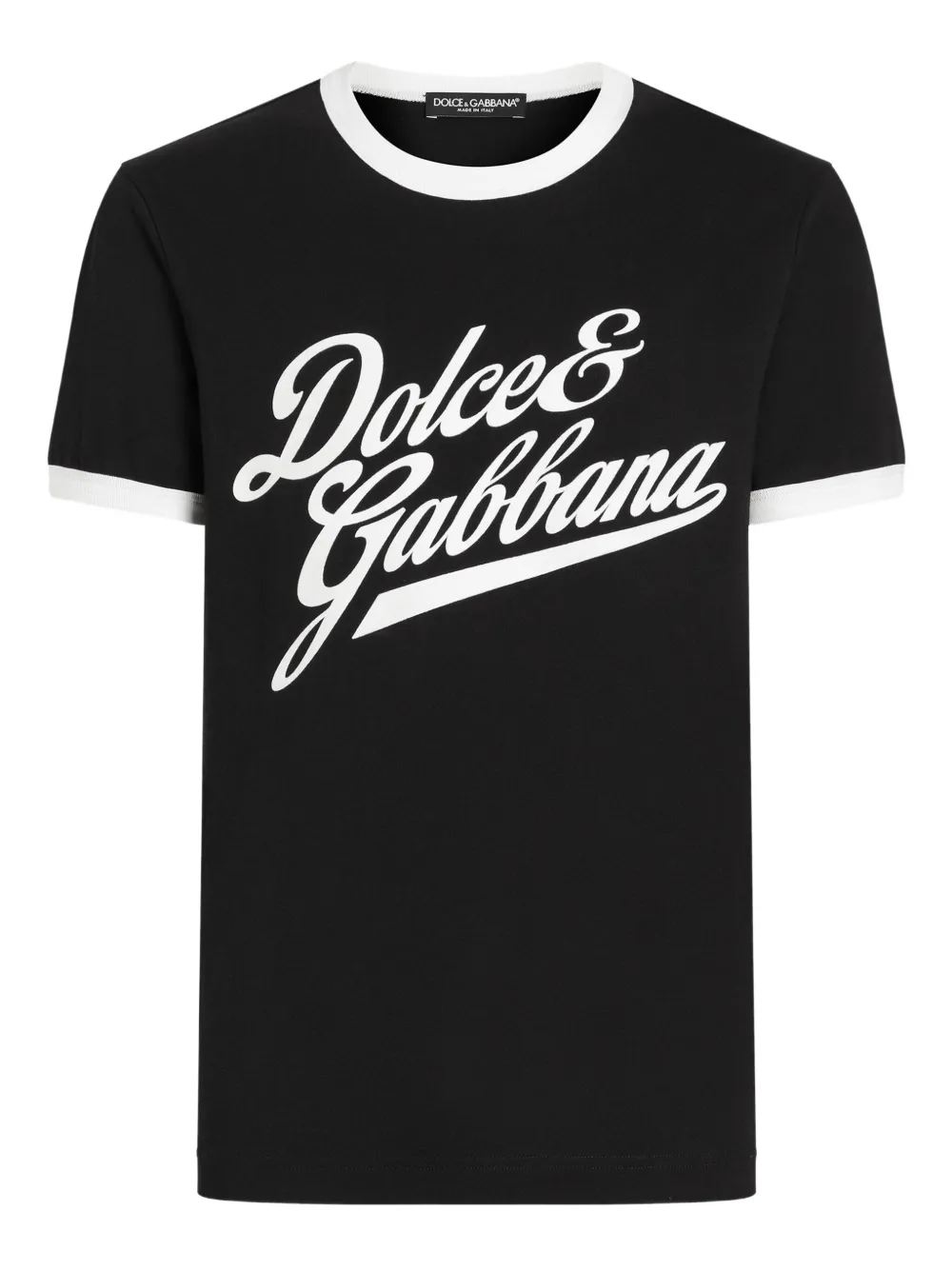 Dolce & Gabbana Round Neck T-shirt In Cotton In Black