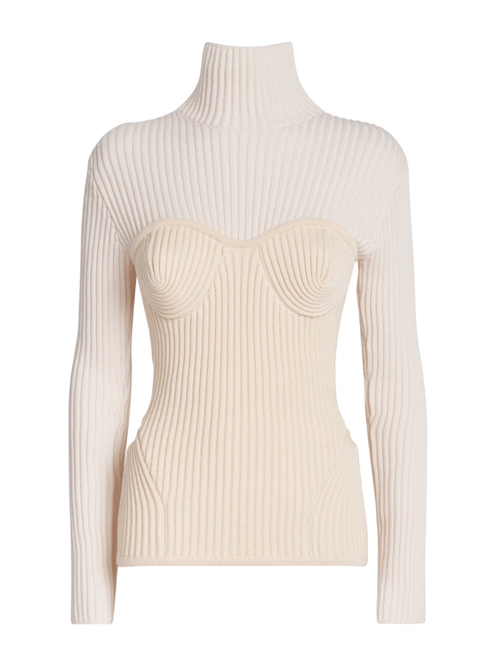 Jean Paul Gaultier Ribbed Knit Pullover Inspiration Corset In Nude