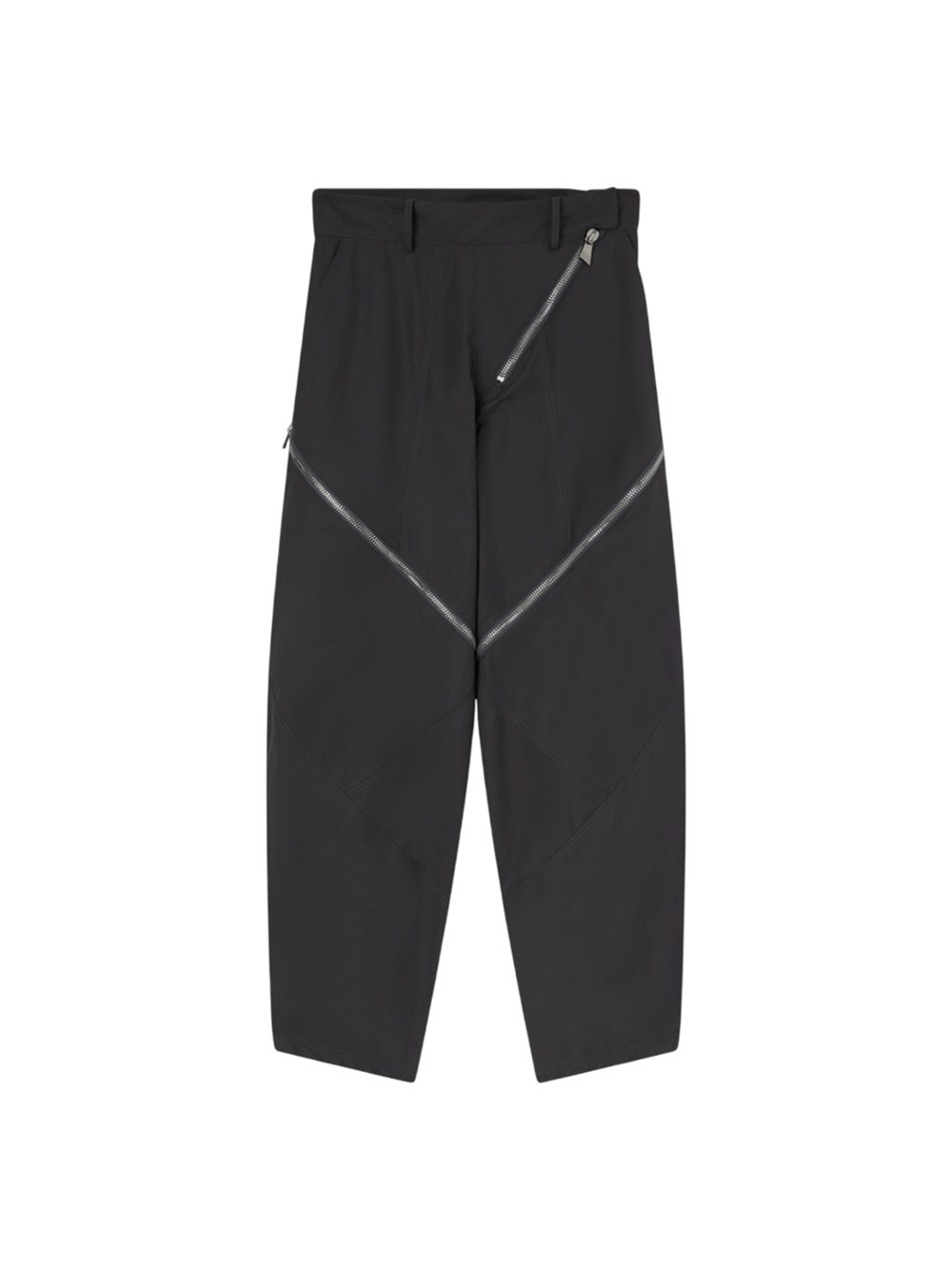 Attico Womens Dark Grey Zip-fastening Balloon-leg Cotton-blend Trousers In Gray