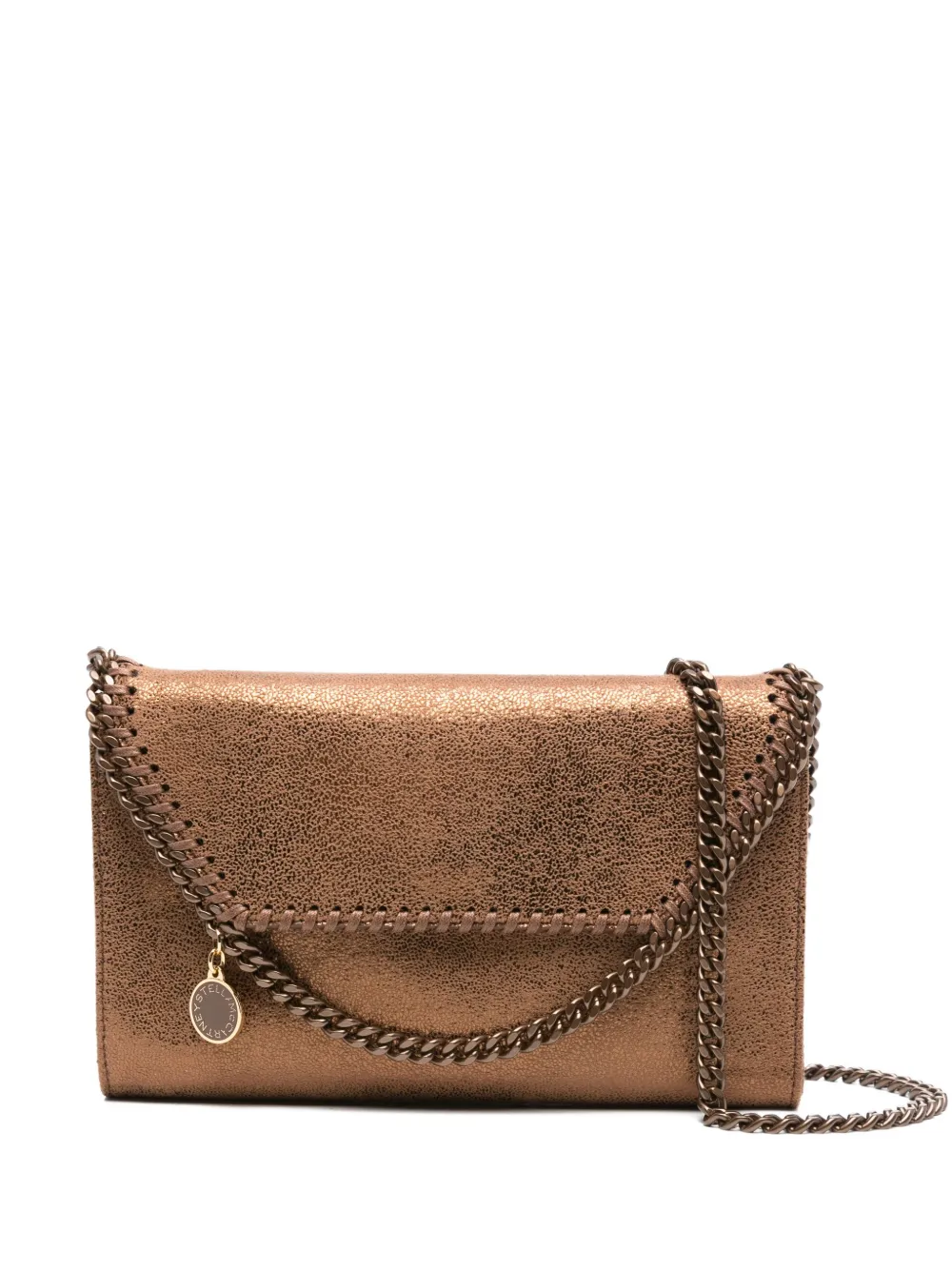 Stella Mccartney Falabella Chain-trimmed Cross-body Bag In Brown