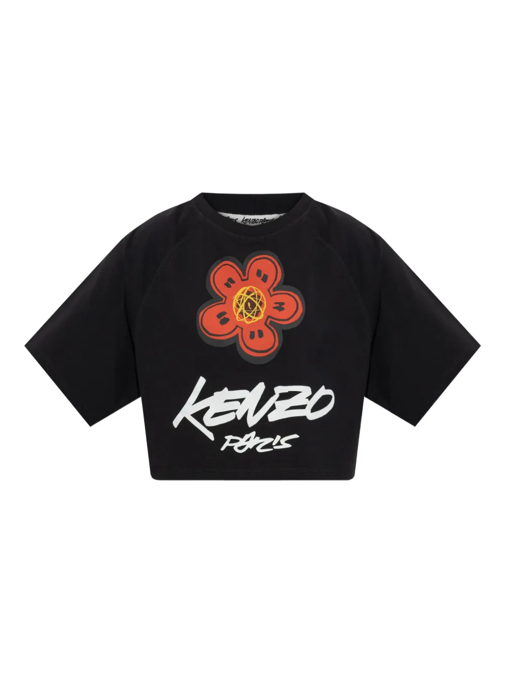 Kenzo Boke Flower Crop T-shirt In Black