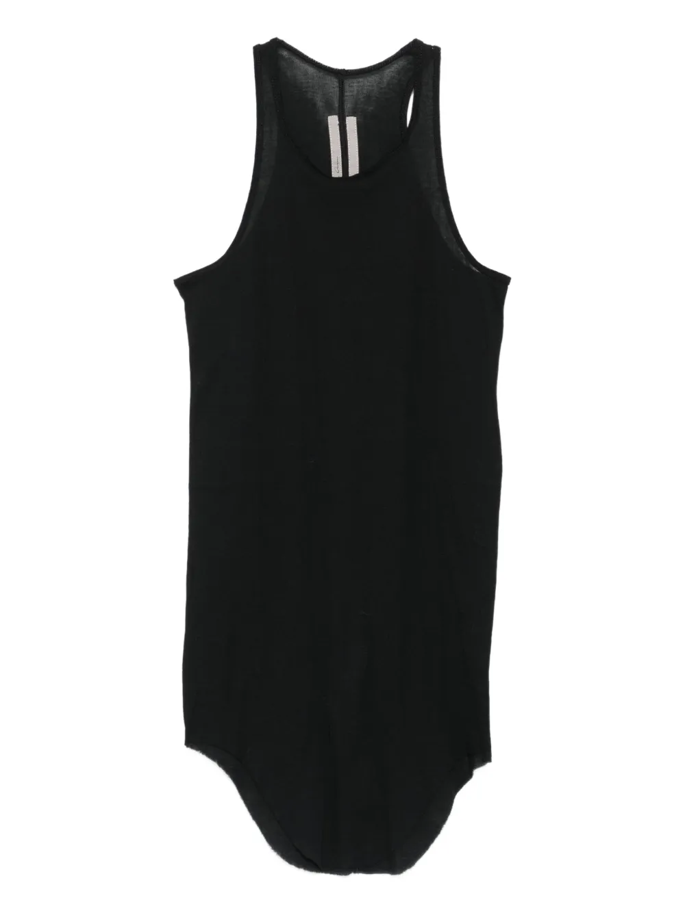 Rick Owens Racer-back Curved-hem Top In Black