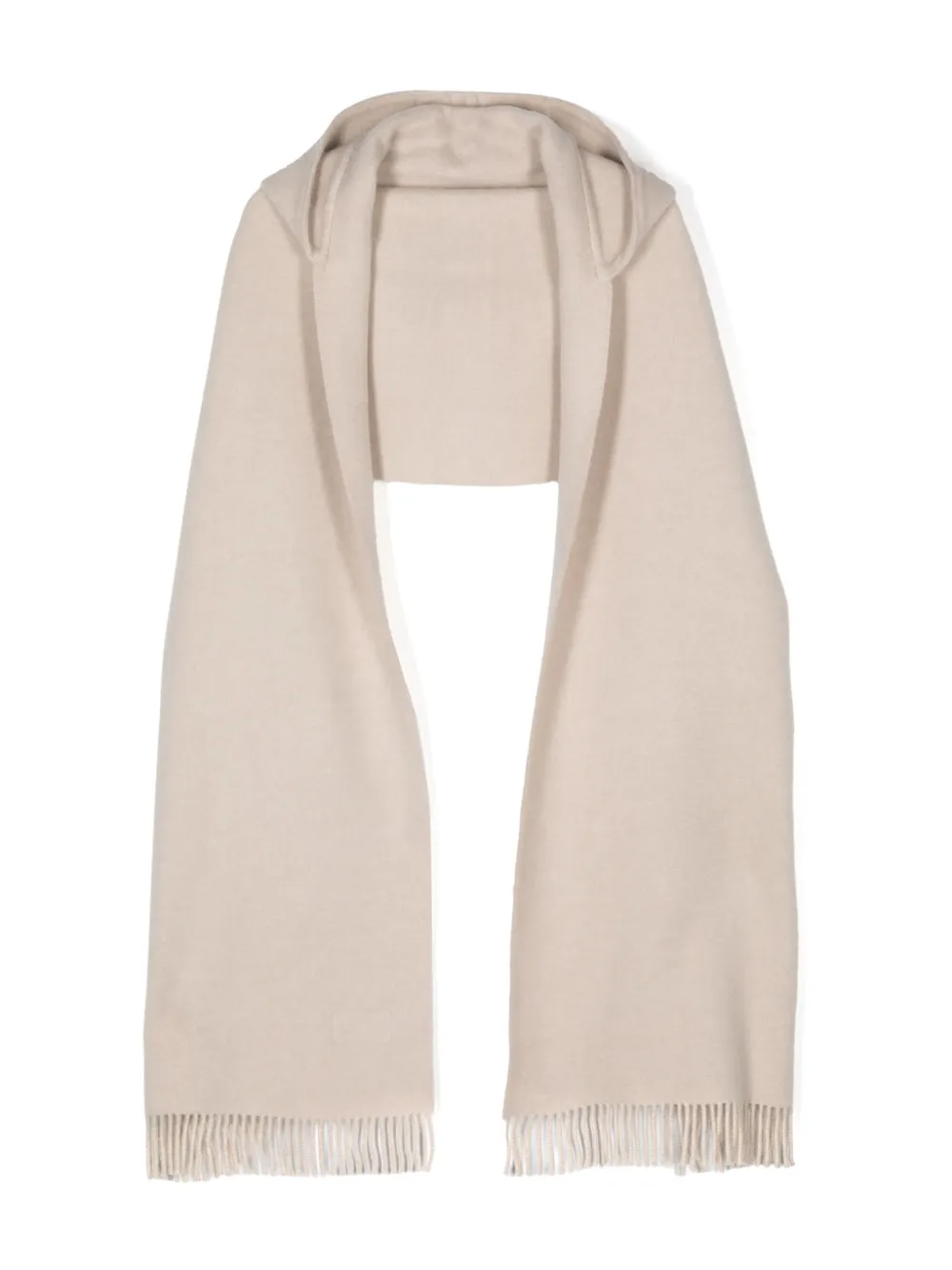 Brunello Cucinelli Women Hooded Wool And Cashmere Knit Scarf In Brown