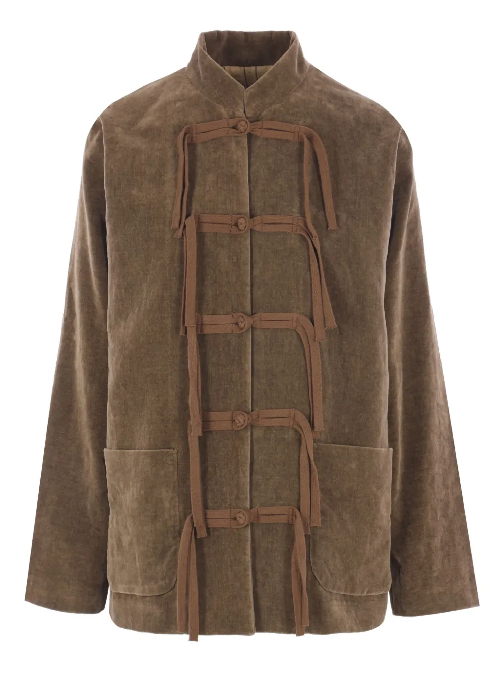 Uma Wang Kippy Jkt Velvet Effect Jacket In Brown