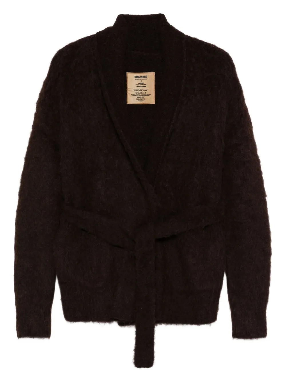 Uma Wang Belted Cardigan In Brown