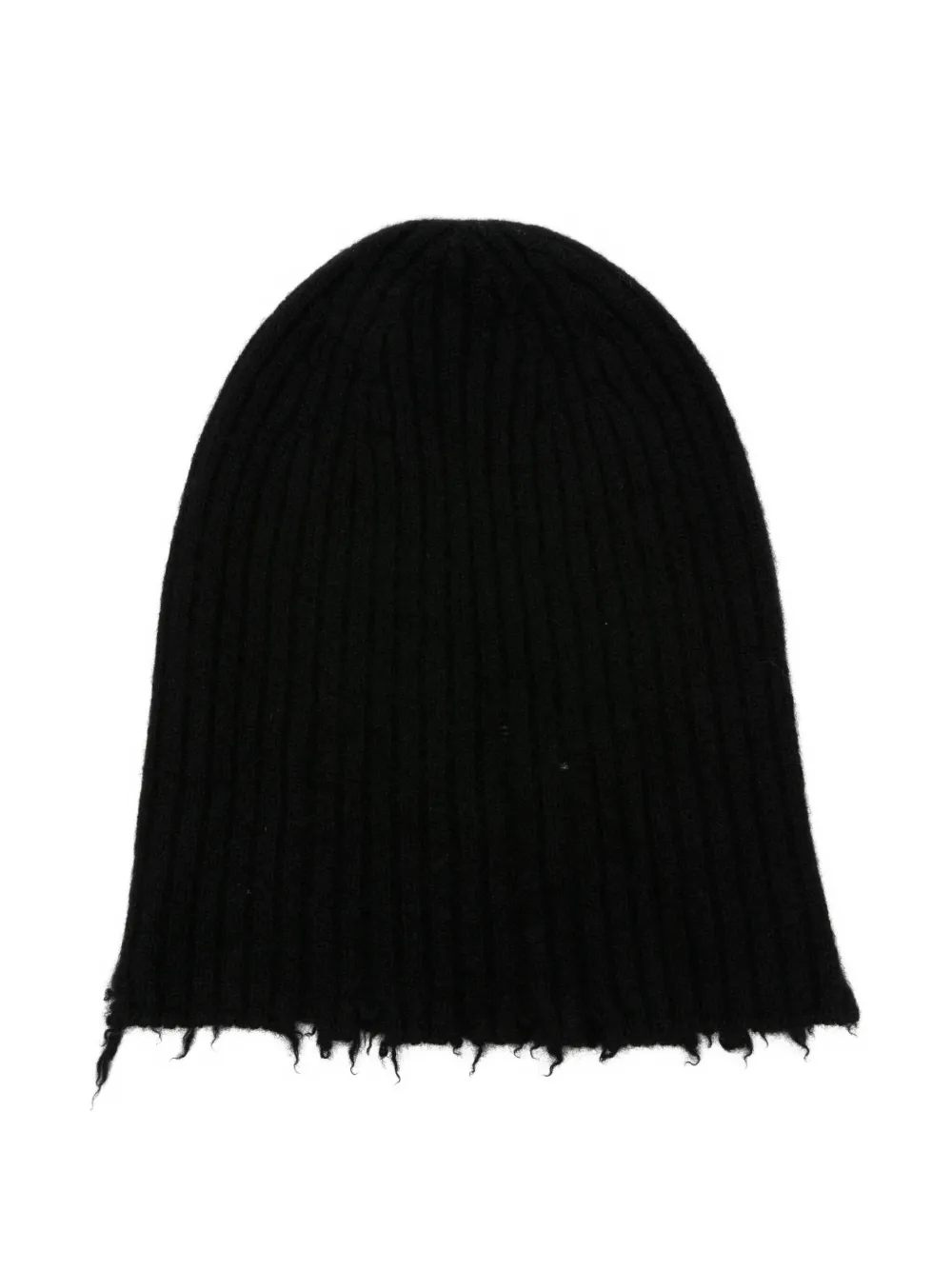 Uma Wang Cashmere Hat With Frayed Edges In Black
