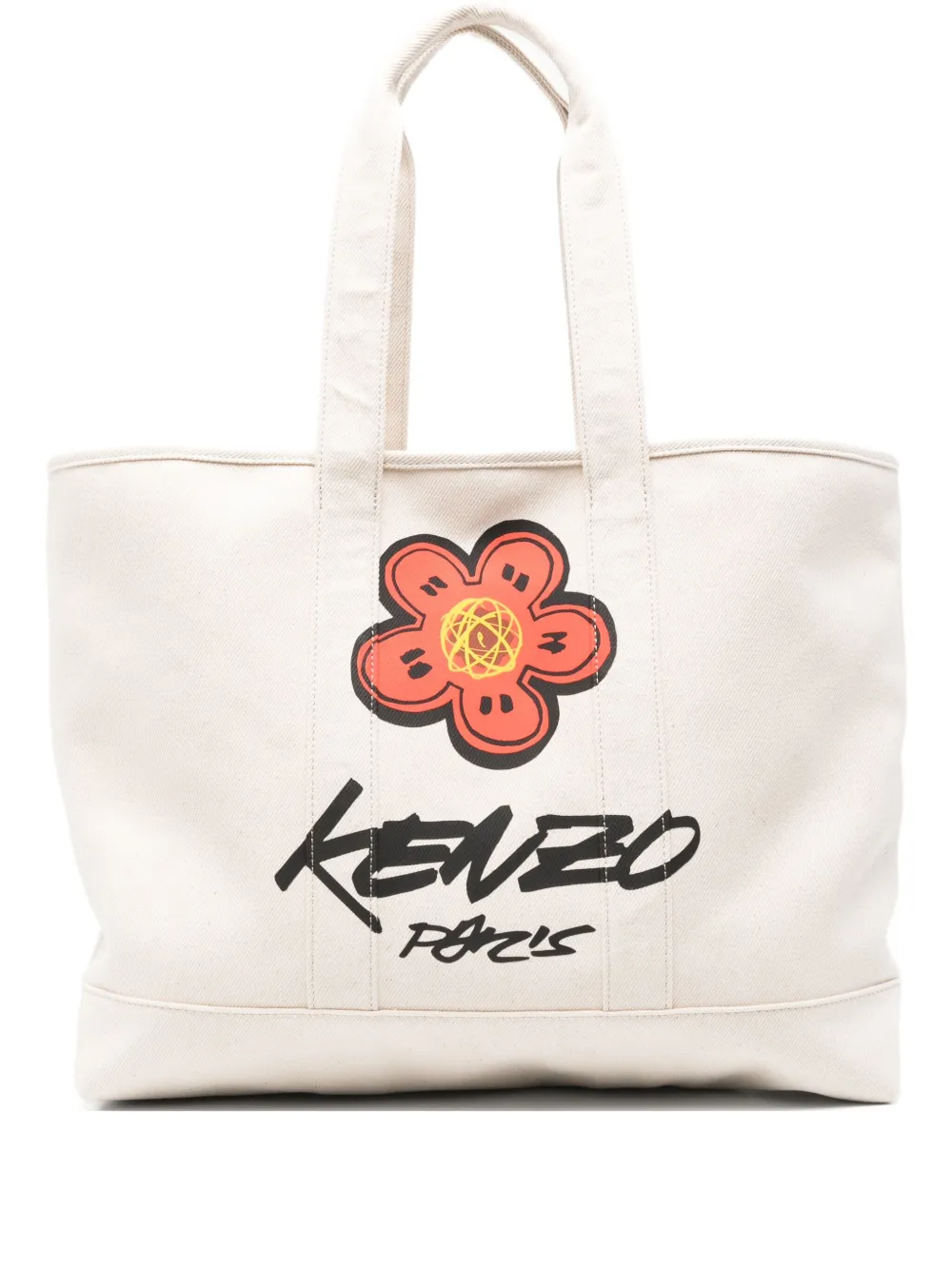 Kenzo X Futura 2000  Utility Boke Flower-print Tote Bag In Nude
