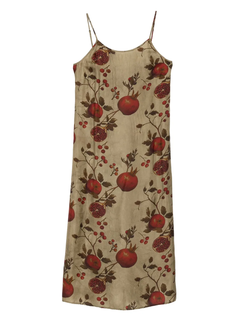 Uma Wang Pomegranate Print Slip Style Midi Dress In Multi