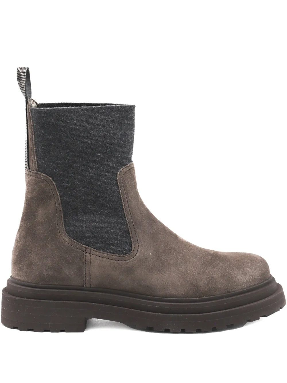 Brunello Cucinelli Suede Chelsea Boots In Brown