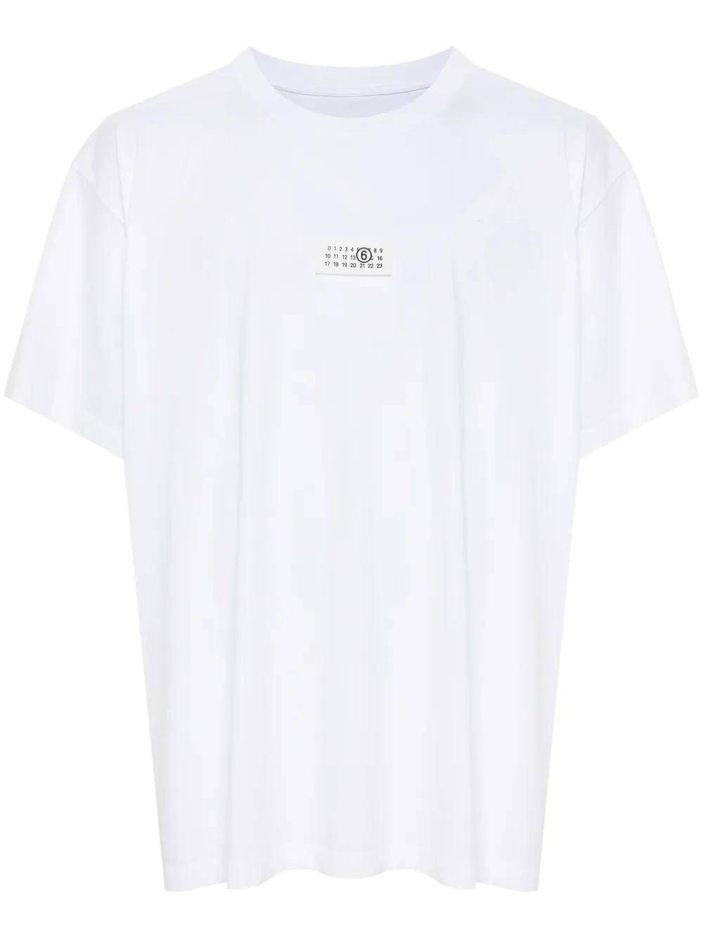 Mm6 Maison Margiela Cotton Crew-neck T-shirt With Numeric Signature Patch In White